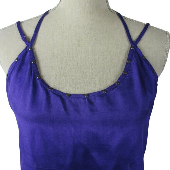 Free People Women’s Purple Studded Halter Strappy Tank Top Cami Size S - Picture 2 of 8